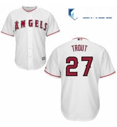 Mens Majestic Los Angeles Angels of Anaheim 27 Mike Trout Replica White Home Cool Base MLB Jersey Mens Majestic Los Angeles Angels of Anaheim 27 Mike Trout Replica White Home Cool Base MLB Jersey