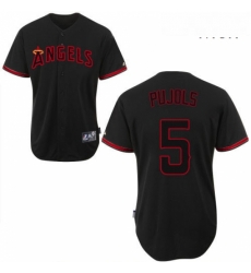 Mens Majestic Los Angeles Angels of Anaheim 5 Albert Pujols Replica Black Fashion MLB Jersey Mens Majestic Los Angeles Angels of Anaheim 5 Albert Pujols Replica Black Fashion MLB Jersey