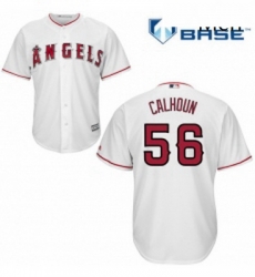 Mens Majestic Los Angeles Angels of Anaheim 56 Kole Calhoun Replica White Home Cool Base MLB Jersey Mens Majestic Los Angeles Angels of Anaheim 56 Kole Calhoun Replica White Home Cool Base MLB Jersey
