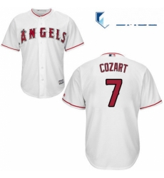 Mens Majestic Los Angeles Angels of Anaheim 7 Zack Cozart Replica White Home Cool Base MLB Jersey Mens Majestic Los Angeles Angels of Anaheim 7 Zack Cozart Replica White Home Cool Base MLB Jersey