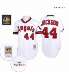 Mens Mitchell and Ness Los Angeles Angels of Anaheim 44 Reggie Jackson Authentic White Throwback MLB Jersey Mens Mitchell and Ness Los Angeles Angels of Anaheim 44 Reggie Jackson Authentic White Throwback MLB Jersey