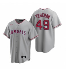 Mens Nike Los Angeles Angels 49 Julio Teheran Gray Road Stitched Baseball Jersey Mens Nike Los Angeles Angels 49 Julio Teheran Gray Road Stitched Baseball Jersey