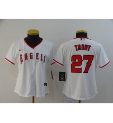 Women Angels 27 Mike Trout White Women 2020 Nike Cool Base Jersey Women Angels 27 Mike Trout White Women 2020 Nike Cool Base Jersey