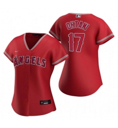Women Los Angeles Angels 17 Shohei Ohtani Red Stitched Baseball Jersey Women Los Angeles Angels 17 Shohei Ohtani Red Stitched Baseball Jersey