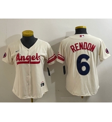Women Los Angeles Angels 6 Anthony Rendon Cream City Connect Stitched Jersey Women Los Angeles Angels 6 Anthony Rendon Cream City Connect Stitched Jersey
