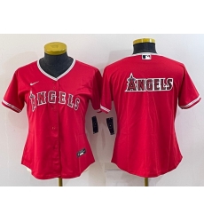 Women Los Angeles Angels Red Team Big Logo Stitched Baseball Jersey Women Los Angeles Angels Red Team Big Logo Stitched Baseball Jersey