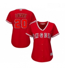 Womens Los Angeles Angels of Anaheim 20 Jonathan Lucroy Replica Red Alternate Baseball Jersey Womens Los Angeles Angels of Anaheim 20 Jonathan Lucroy Replica Red Alternate Baseball Jersey