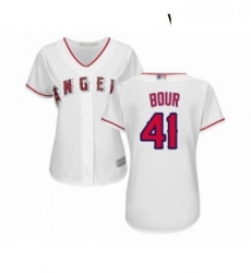 Womens Los Angeles Angels of Anaheim 41 Justin Bour Replica White Home Cool Base Baseball Jersey Womens Los Angeles Angels of Anaheim 41 Justin Bour Replica White Home Cool Base Baseball Jersey