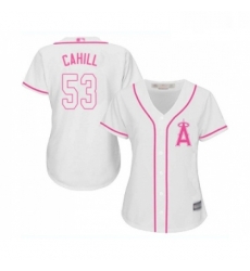 Womens Los Angeles Angels of Anaheim 53 Trevor Cahill Replica White Fashion Cool Base Baseball Jersey Womens Los Angeles Angels of Anaheim 53 Trevor Cahill Replica White Fashion Cool Base Baseball Jersey