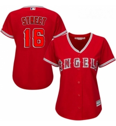Womens Majestic Los Angeles Angels of Anaheim 16 Huston Street Authentic Red Alternate MLB Jersey Womens Majestic Los Angeles Angels of Anaheim 16 Huston Street Authentic Red Alternate MLB Jersey