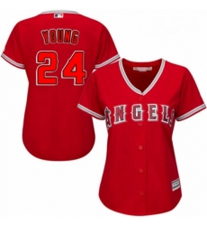 Womens Majestic Los Angeles Angels of Anaheim 24 Chris Young Authentic Red Alternate MLB Jersey Womens Majestic Los Angeles Angels of Anaheim 24 Chris Young Authentic Red Alternate MLB Jersey