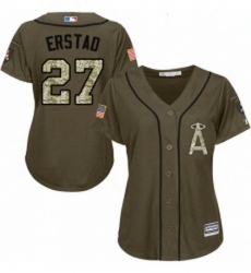 Womens Majestic Los Angeles Angels of Anaheim 27 Darin Erstad Authentic Green Salute to Service MLB Jersey Womens Majestic Los Angeles Angels of Anaheim 27 Darin Erstad Authentic Green Salute to Service MLB Jersey