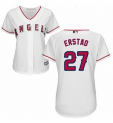 Womens Majestic Los Angeles Angels of Anaheim 27 Darin Erstad Replica White Home Cool Base MLB Jersey Womens Majestic Los Angeles Angels of Anaheim 27 Darin Erstad Replica White Home Cool Base MLB Jersey