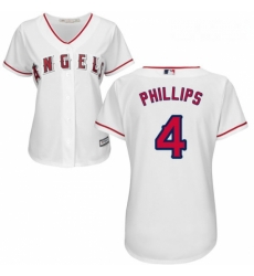 Womens Majestic Los Angeles Angels of Anaheim 4 Brandon Phillips Authentic White Home Cool Base MLB Jersey Womens Majestic Los Angeles Angels of Anaheim 4 Brandon Phillips Authentic White Home Cool Base MLB Jersey