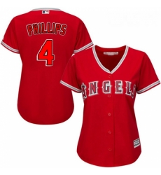 Womens Majestic Los Angeles Angels of Anaheim 4 Brandon Phillips Replica Red Alternate MLB Jersey Womens Majestic Los Angeles Angels of Anaheim 4 Brandon Phillips Replica Red Alternate MLB Jersey