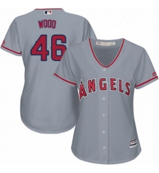 Womens Majestic Los Angeles Angels of Anaheim 46 Blake Wood Replica Grey Road Cool Base MLB Jersey Womens Majestic Los Angeles Angels of Anaheim 46 Blake Wood Replica Grey Road Cool Base MLB Jersey