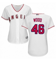 Womens Majestic Los Angeles Angels of Anaheim 46 Blake Wood Replica White Home Cool Base MLB Jersey Womens Majestic Los Angeles Angels of Anaheim 46 Blake Wood Replica White Home Cool Base MLB Jersey