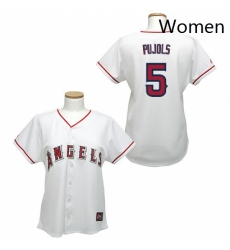 Womens Majestic Los Angeles Angels of Anaheim 5 Albert Pujols Authentic White MLB Jersey Womens Majestic Los Angeles Angels of Anaheim 5 Albert Pujols Authentic White MLB Jersey