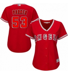 Womens Majestic Los Angeles Angels of Anaheim 53 Blake Parker Replica Red Alternate MLB Jersey Womens Majestic Los Angeles Angels of Anaheim 53 Blake Parker Replica Red Alternate MLB Jersey