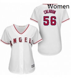 Womens Majestic Los Angeles Angels of Anaheim 56 Kole Calhoun Replica White Home MLB Jersey Womens Majestic Los Angeles Angels of Anaheim 56 Kole Calhoun Replica White Home MLB Jersey