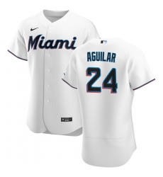 Men Miami Marlins 24 Jesus Aguilar Men Nike White Home 2020 Flex Base Player MLB Jersey Men Miami Marlins 24 Jesus Aguilar Men Nike White Home 2020 Flex Base Player MLB Jersey
