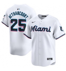 Men Miami Marlins 25 Christian Bethancourt White 2024 Home Limited Stitched Baseball Jersey Men Miami Marlins 25 Christian Bethancourt White 2024 Home Limited Stitched Baseball Jersey