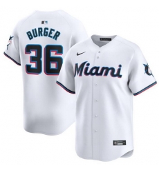 Men Miami Marlins 36 Jake Burger White 2024 Home Limited Stitched Baseball Jersey Men Miami Marlins 36 Jake Burger White 2024 Home Limited Stitched Baseball Jersey