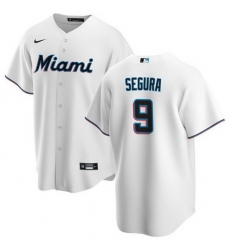Men Miami Marlins 9 Jean Segura White Cool Base Stitched Baseball Jersey Men Miami Marlins 9 Jean Segura White Cool Base Stitched Baseball Jersey