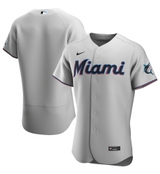 Men Miami Marlins Nike Gray Road 2020 Flex Base Team Jersey Men Miami Marlins Nike Gray Road 2020 Flex Base Team Jersey