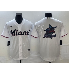 Men Miami Marlins White Team Big Logo Cool Base Stitched Baseball Jersey Men Miami Marlins White Team Big Logo Cool Base Stitched Baseball Jersey
