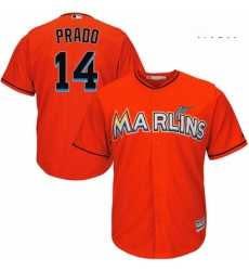 Mens Majestic Miami Marlins 14 Martin Prado Replica Orange Alternate 1 Cool Base MLB Jersey Mens Majestic Miami Marlins 14 Martin Prado Replica Orange Alternate 1 Cool Base MLB Jersey
