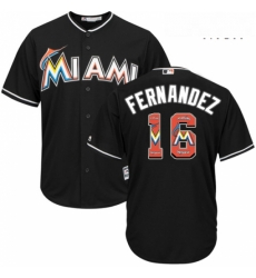 Mens Majestic Miami Marlins 16 Jose Fernandez Authentic Black Team Logo Fashion Cool Base MLB Jersey Mens Majestic Miami Marlins 16 Jose Fernandez Authentic Black Team Logo Fashion Cool Base MLB Jersey
