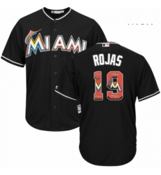 Mens Majestic Miami Marlins 19 Miguel Rojas Authentic Black Team Logo Fashion Cool Base MLB Jersey Mens Majestic Miami Marlins 19 Miguel Rojas Authentic Black Team Logo Fashion Cool Base MLB Jersey