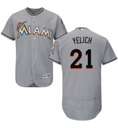 Mens Majestic Miami Marlins 21 Christian Yelich Grey Road Flex Base Authentic Collection MLB Jersey Mens Majestic Miami Marlins 21 Christian Yelich Grey Road Flex Base Authentic Collection MLB Jersey