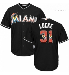 Mens Majestic Miami Marlins 31 Jeff Locke Authentic Black Team Logo Fashion Cool Base MLB Jersey Mens Majestic Miami Marlins 31 Jeff Locke Authentic Black Team Logo Fashion Cool Base MLB Jersey