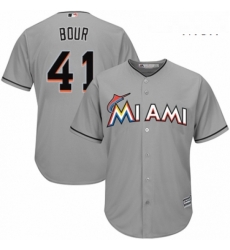 Mens Majestic Miami Marlins 41 Justin Bour Replica Grey Road Cool Base MLB Jersey Mens Majestic Miami Marlins 41 Justin Bour Replica Grey Road Cool Base MLB Jersey