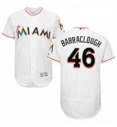 Mens Majestic Miami Marlins 46 Kyle Barraclough White Home Flex Base Authentic Collection MLB Jersey Mens Majestic Miami Marlins 46 Kyle Barraclough White Home Flex Base Authentic Collection MLB Jersey