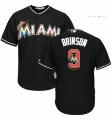 Mens Majestic Miami Marlins 9 Lewis Brinson Authentic Black Team Logo Fashion Cool Base MLB Jersey Mens Majestic Miami Marlins 9 Lewis Brinson Authentic Black Team Logo Fashion Cool Base MLB Jersey