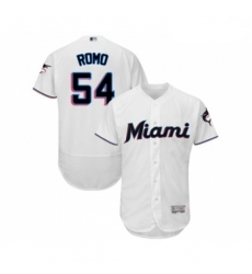 Mens Miami Marlins 54 Sergio Romo White Home Flex Base Authentic Collection Baseball Jersey Mens Miami Marlins 54 Sergio Romo White Home Flex Base Authentic Collection Baseball Jersey