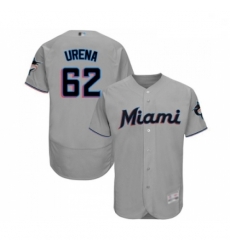 Mens Miami Marlins 62 Jose Urena Grey Road Flex Base Authentic Collection Baseball Jersey Mens Miami Marlins 62 Jose Urena Grey Road Flex Base Authentic Collection Baseball Jersey