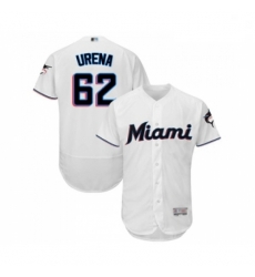Mens Miami Marlins 62 Jose Urena White Home Flex Base Authentic Collection Baseball Jersey Mens Miami Marlins 62 Jose Urena White Home Flex Base Authentic Collection Baseball Jersey
