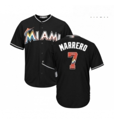 Mens Miami Marlins 7 Deven Marrero Authentic Black Team Logo Fashion Cool Base Baseball Jersey Mens Miami Marlins 7 Deven Marrero Authentic Black Team Logo Fashion Cool Base Baseball Jersey