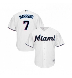 Mens Miami Marlins 7 Deven Marrero Replica White Home Cool Base Baseball Jersey Mens Miami Marlins 7 Deven Marrero Replica White Home Cool Base Baseball Jersey