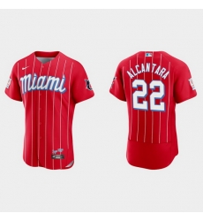 Miami Marlins 22 Sandy Alcantara Men Nike 2021 City Connect Authentic MLB Jersey Red Miami Marlins 22 Sandy Alcantara Men Nike 2021 City Connect Authentic MLB Jersey Red