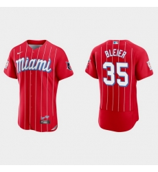 Miami Marlins 35 Richard Bleier Men Nike 2021 City Connect Authentic MLB Jersey Red Miami Marlins 35 Richard Bleier Men Nike 2021 City Connect Authentic MLB Jersey Red