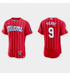Miami Marlins 9 Juan Pierre Men Nike 2021 City Connect Authentic MLB Jersey Red Miami Marlins 9 Juan Pierre Men Nike 2021 City Connect Authentic MLB Jersey Red