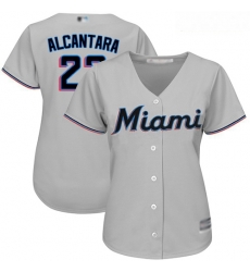 Marlins #22 Sandy Alcantara Grey Road Women Stitched Baseball Jersey Marlins #22 Sandy Alcantara Grey Road Women Stitched Baseball Jersey