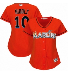 Womens Majestic Miami Marlins 10 JT Riddle Authentic Orange Alternate 1 Cool Base MLB Jersey Womens Majestic Miami Marlins 10 JT Riddle Authentic Orange Alternate 1 Cool Base MLB Jersey