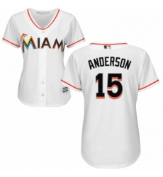 Womens Majestic Miami Marlins 15 Brian Anderson Replica White Home Cool Base MLB Jersey Womens Majestic Miami Marlins 15 Brian Anderson Replica White Home Cool Base MLB Jersey