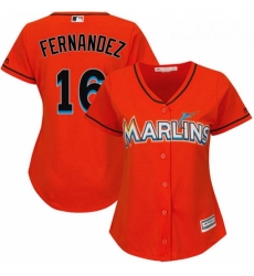 Womens Majestic Miami Marlins 16 Jose Fernandez Replica Orange Alternate 1 Cool Base MLB Jersey Womens Majestic Miami Marlins 16 Jose Fernandez Replica Orange Alternate 1 Cool Base MLB Jersey